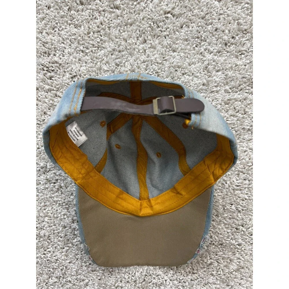 Jewel Studded US Flag Baseball Cap Bling Rhinestone USA Jean Distressed Hat - Picture 4 of 5